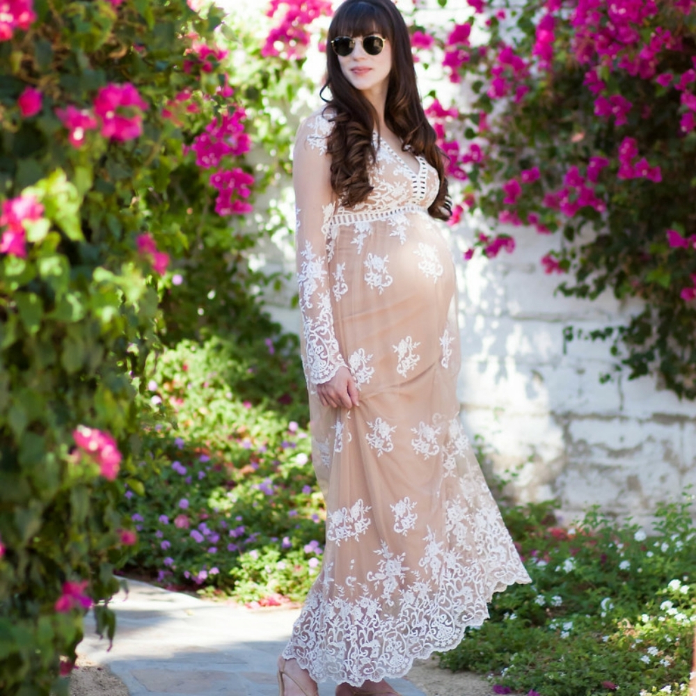BNWT Maxi Lace Embroidery Dress - Picture 11 of 12